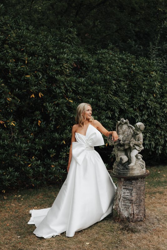 bride wearing ines and julianne gown