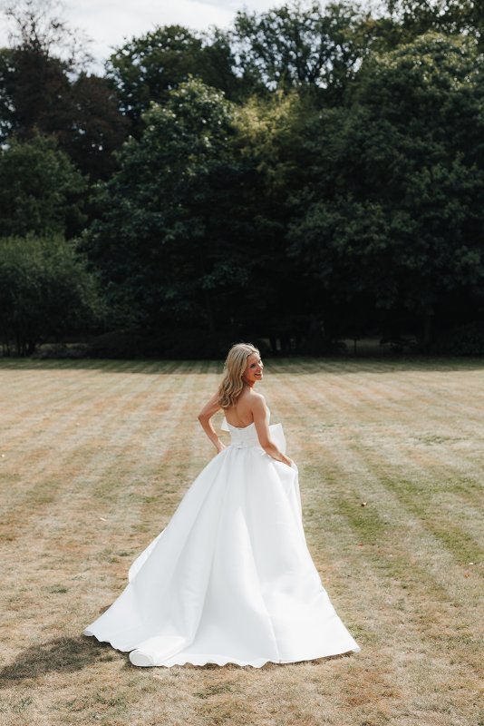 bride wearing ines and julianne gown