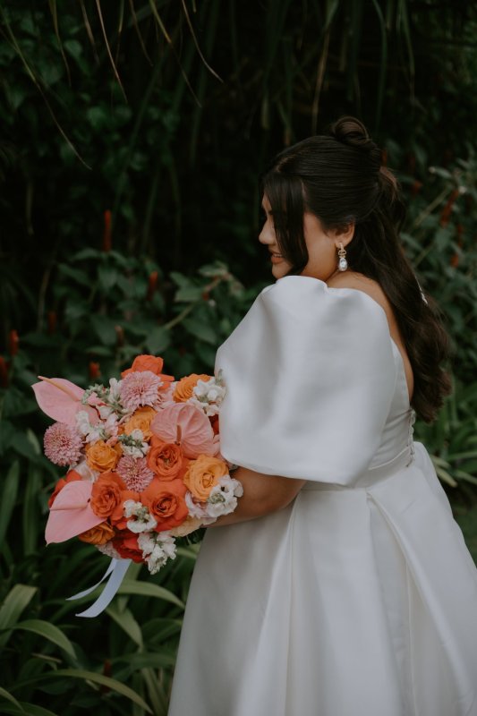 Real Bride wearing a romantic wedding dress by KWH Bridal, Karen Willis Holmes. Wedding Dresses Australia, Wedding dresses Sydney, Wedding Dresses Melbourne, Wedding dresses Brisbane