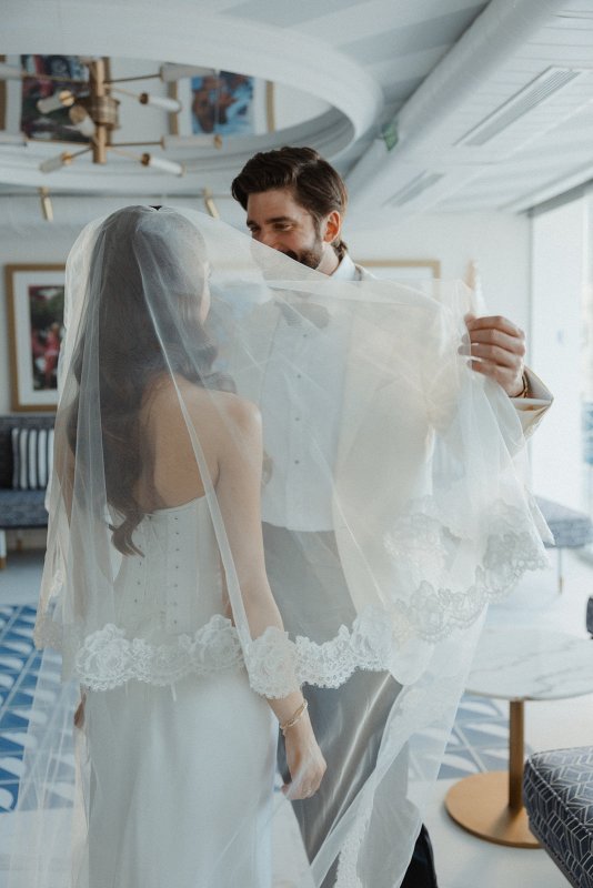 Real Bride wearing a romantic wedding dress by KWH Bridal, Karen Willis Holmes. Wedding Dresses Australia, Wedding dresses Sydney, Wedding Dresses Melbourne, Wedding dresses Brisbane