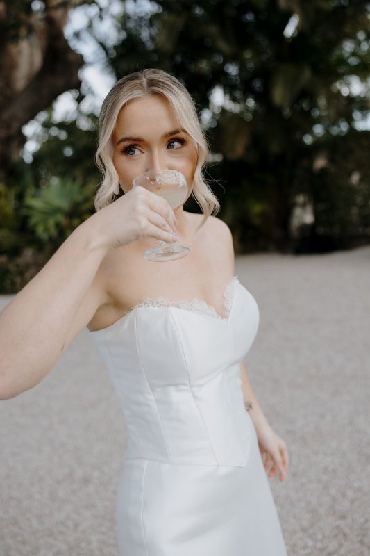 Real Bride wearing a romantic wedding dress by KWH Bridal, Karen Willis Holmes. Wedding Dresses Australia, Wedding dresses Sydney, Wedding Dresses Melbourne, Wedding dresses Brisbane