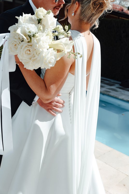 Real Bride wearing a romantic wedding dress by KWH Bridal, Karen Willis Holmes. Wedding Dresses Australia, Wedding dresses Sydney, Wedding Dresses Melbourne, Wedding dresses Brisbane