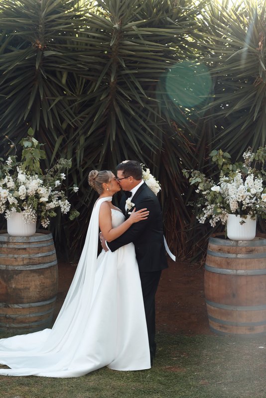 Real Bride wearing a romantic wedding dress by KWH Bridal, Karen Willis Holmes. Wedding Dresses Australia, Wedding dresses Sydney, Wedding Dresses Melbourne, Wedding dresses Brisbane