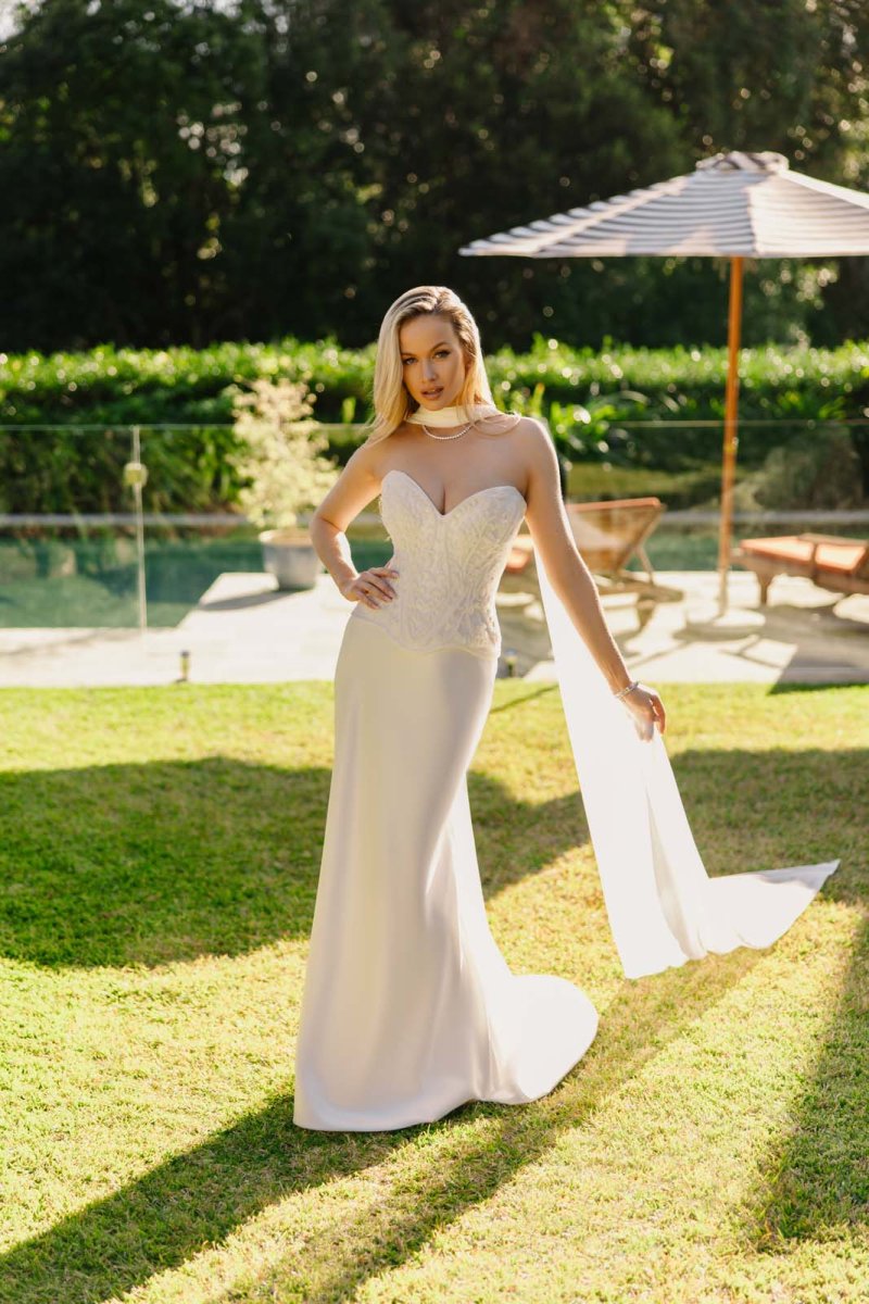 beaded corset dress, wedding dresses australia, kim kassas dupe
