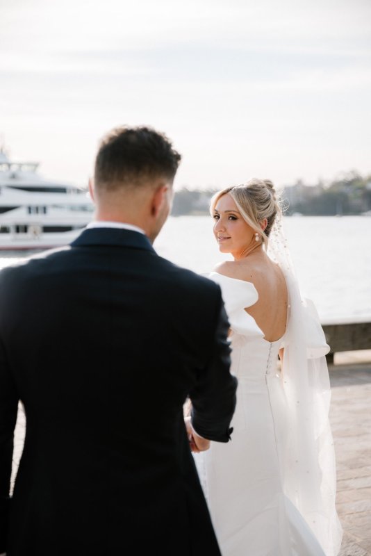 Real Bride wearing a romantic wedding dress by KWH Bridal, Karen Willis Holmes. Wedding Dresses Australia, Wedding dresses Sydney, Wedding Dresses Melbourne, Wedding dresses Brisbane