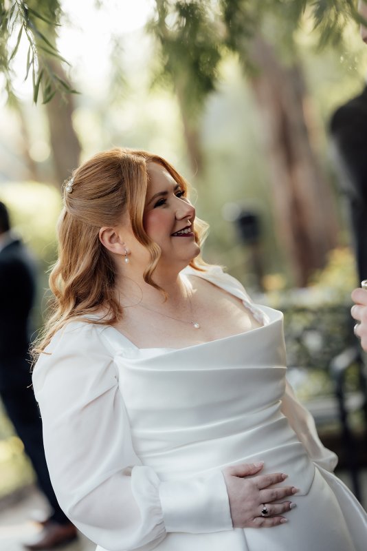 Real Bride wearing a romantic wedding dress by KWH Bridal, Karen Willis Holmes. Wedding Dresses Australia, Wedding dresses Sydney, Wedding Dresses Melbourne, Wedding dresses Brisbane