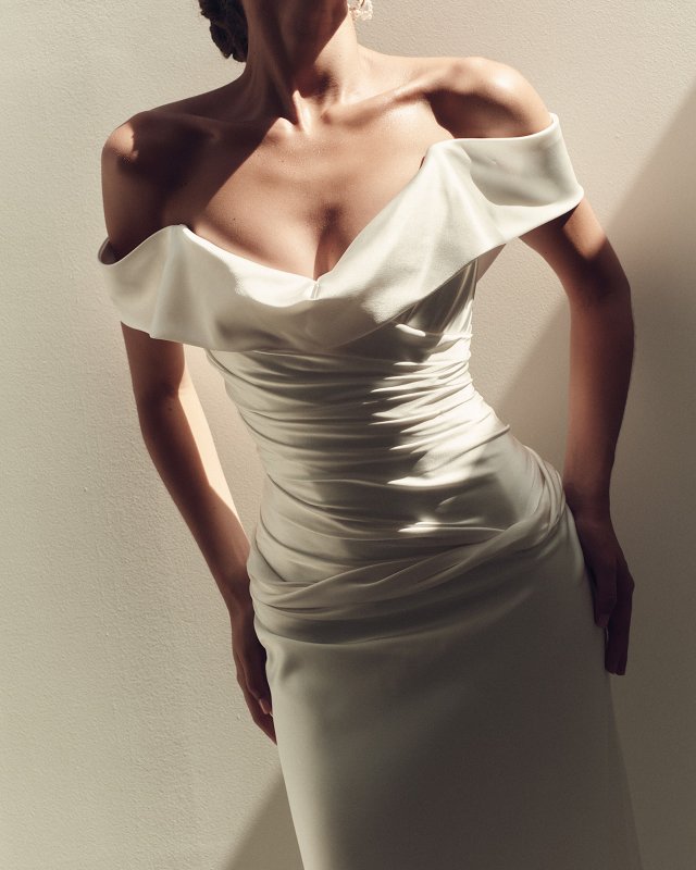 off the shoulder wedding dress KWH Bridal, Karen Willis Holmes Wedding Dresses Australia