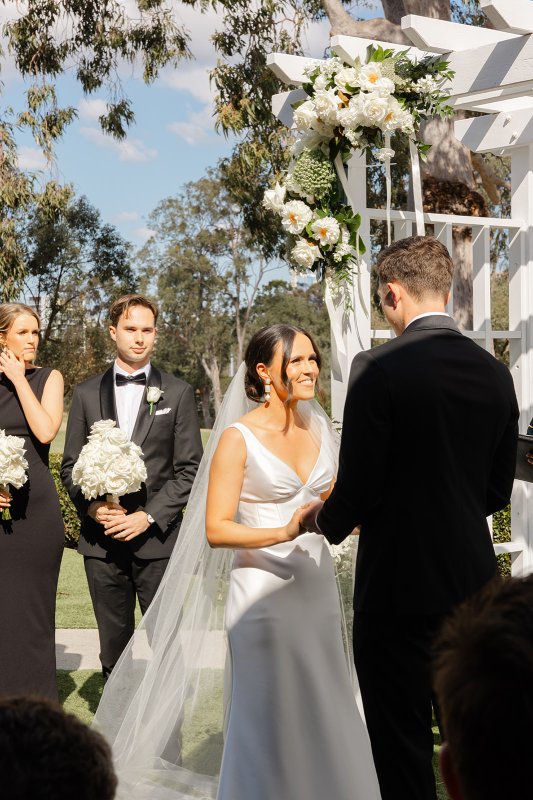 Real Bride wearing a romantic wedding dress by KWH Bridal, Karen Willis Holmes. Wedding Dresses Australia, Wedding dresses Sydney, Wedding Dresses Melbourne, Wedding dresses Brisbane