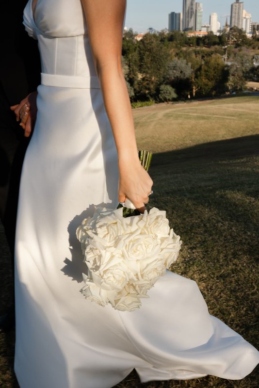 Real Bride wearing a romantic wedding dress by KWH Bridal, Karen Willis Holmes. Wedding Dresses Australia, Wedding dresses Sydney, Wedding Dresses Melbourne, Wedding dresses Brisbane