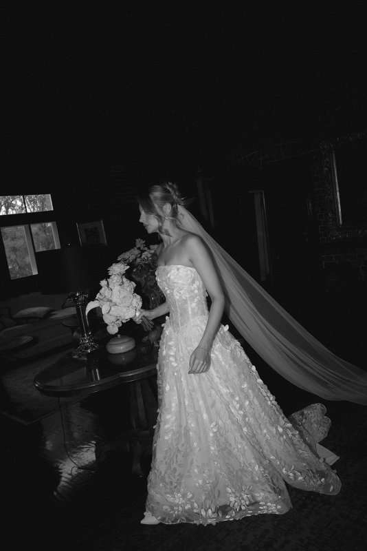 Real Bride wearing a romantic wedding dress by KWH Bridal, Karen Willis Holmes. Wedding Dresses Australia, Wedding dresses Sydney, Wedding Dresses Melbourne, Wedding dresses Brisbane