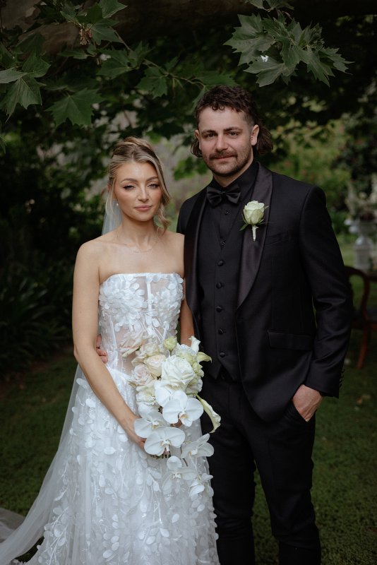 Real Bride wearing a romantic wedding dress by KWH Bridal, Karen Willis Holmes. Wedding Dresses Australia, Wedding dresses Sydney, Wedding Dresses Melbourne, Wedding dresses Brisbane