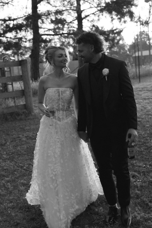 Real Bride wearing a romantic wedding dress by KWH Bridal, Karen Willis Holmes. Wedding Dresses Australia, Wedding dresses Sydney, Wedding Dresses Melbourne, Wedding dresses Brisbane