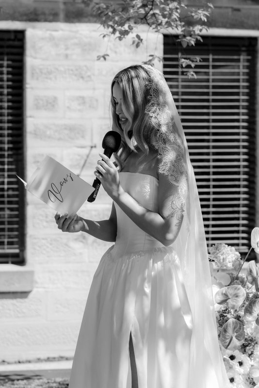 Real Bride wearing a romantic wedding dress by KWH Bridal, Karen Willis Holmes. Wedding Dresses Australia, Wedding dresses Sydney, Wedding Dresses Melbourne, Wedding dresses Brisbane