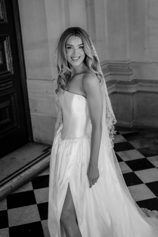 Real Bride wearing a romantic wedding dress by KWH Bridal, Karen Willis Holmes. Wedding Dresses Australia, Wedding dresses Sydney, Wedding Dresses Melbourne, Wedding dresses Brisbane