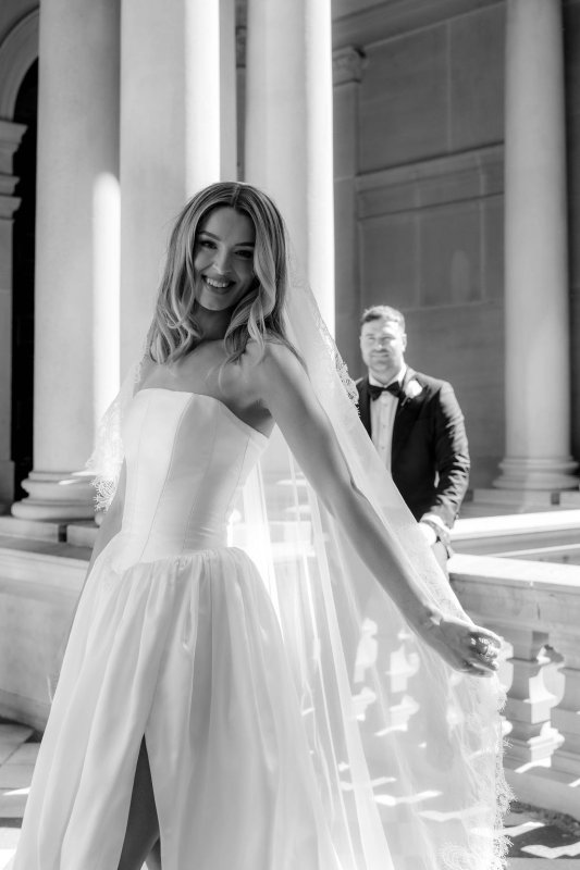 Real Bride wearing a romantic wedding dress by KWH Bridal, Karen Willis Holmes. Wedding Dresses Australia, Wedding dresses Sydney, Wedding Dresses Melbourne, Wedding dresses Brisbane