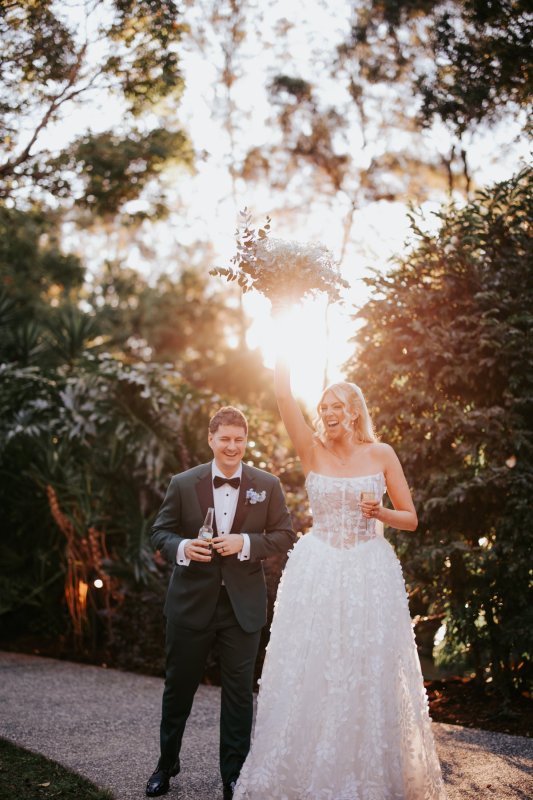 Real Bride wearing a romantic wedding dress by KWH Bridal, Karen Willis Holmes. Wedding Dresses Australia, Wedding dresses Sydney, Wedding Dresses Melbourne, Wedding dresses Brisbane