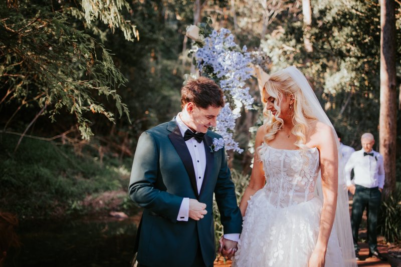 Real Bride wearing a romantic wedding dress by KWH Bridal, Karen Willis Holmes. Wedding Dresses Australia, Wedding dresses Sydney, Wedding Dresses Melbourne, Wedding dresses Brisbane