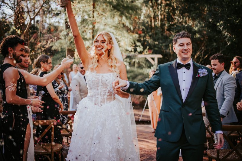 Real Bride wearing a romantic wedding dress by KWH Bridal, Karen Willis Holmes. Wedding Dresses Australia, Wedding dresses Sydney, Wedding Dresses Melbourne, Wedding dresses Brisbane