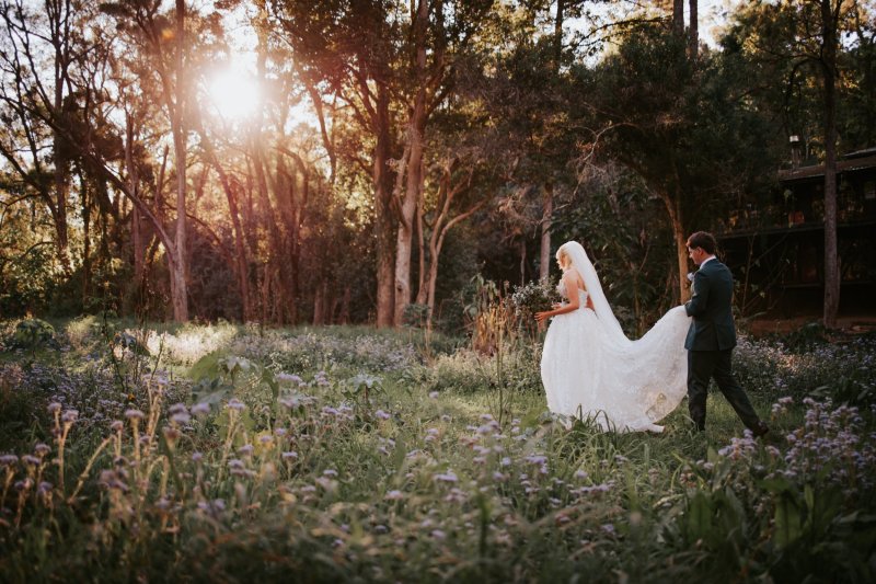 Real Bride wearing a romantic wedding dress by KWH Bridal, Karen Willis Holmes. Wedding Dresses Australia, Wedding dresses Sydney, Wedding Dresses Melbourne, Wedding dresses Brisbane