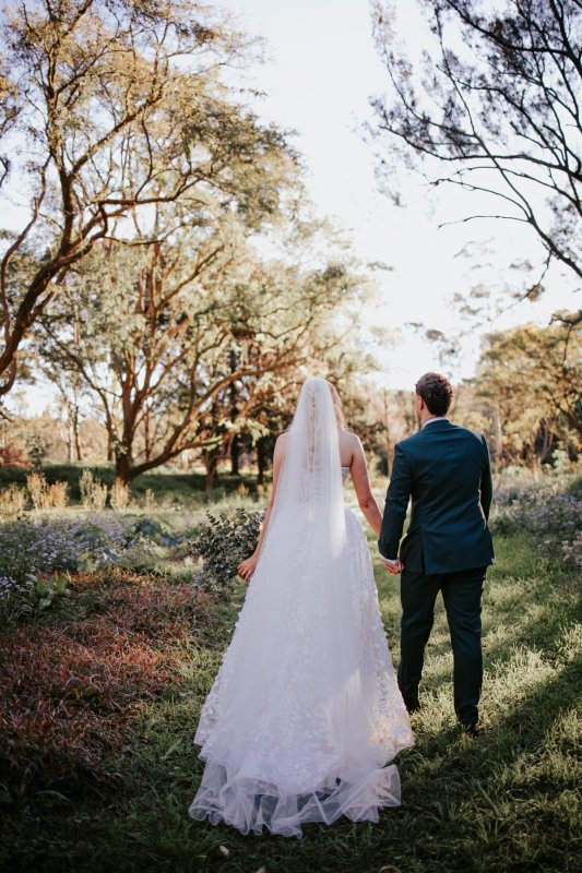 Real Bride wearing a romantic wedding dress by KWH Bridal, Karen Willis Holmes. Wedding Dresses Australia, Wedding dresses Sydney, Wedding Dresses Melbourne, Wedding dresses Brisbane