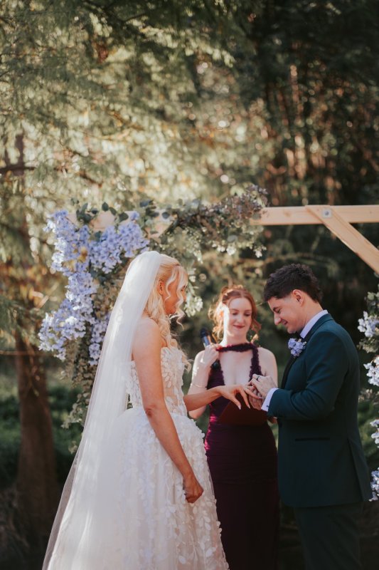 Real Bride wearing a romantic wedding dress by KWH Bridal, Karen Willis Holmes. Wedding Dresses Australia, Wedding dresses Sydney, Wedding Dresses Melbourne, Wedding dresses Brisbane