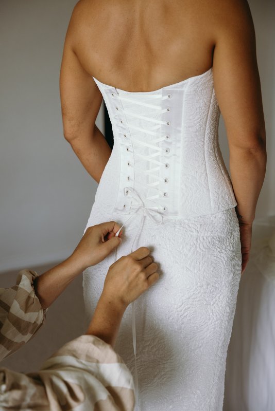 Real Bride wearing a romantic wedding dress by KWH Bridal, Karen Willis Holmes. Wedding Dresses Australia, Wedding dresses Sydney, Wedding Dresses Melbourne, Wedding dresses Brisbane