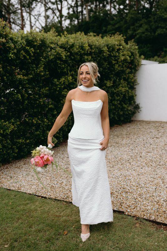 Real Bride wearing a romantic wedding dress by KWH Bridal, Karen Willis Holmes. Wedding Dresses Australia, Wedding dresses Sydney, Wedding Dresses Melbourne, Wedding dresses Brisbane
