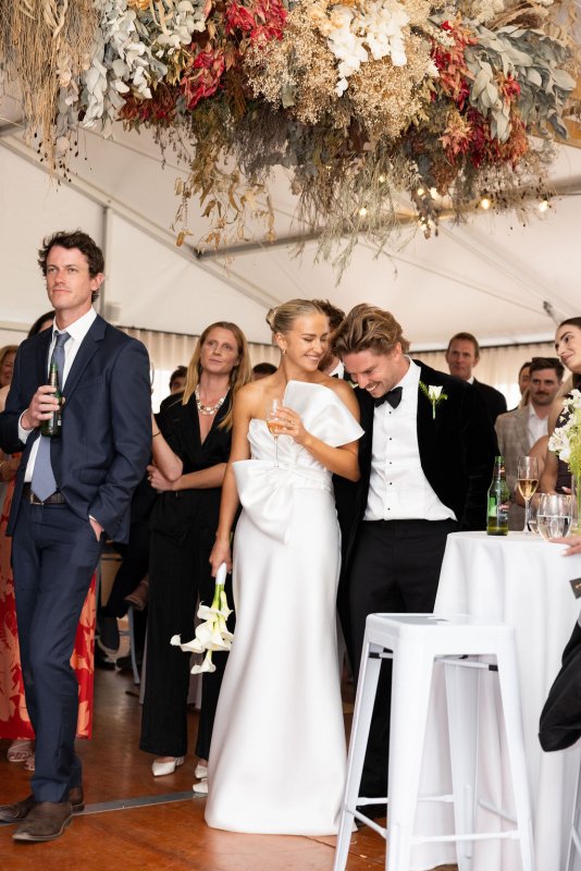 Real Bride wearing a romantic wedding dress by KWH Bridal, Karen Willis Holmes. Wedding Dresses Australia, Wedding dresses Sydney, Wedding Dresses Melbourne, Wedding dresses Brisbane