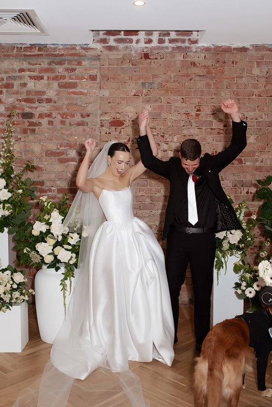 Real Bride wearing a romantic wedding dress by KWH Bridal, Karen Willis Holmes. Wedding Dresses Australia, Wedding dresses Sydney, Wedding Dresses Melbourne, Wedding dresses Brisbane