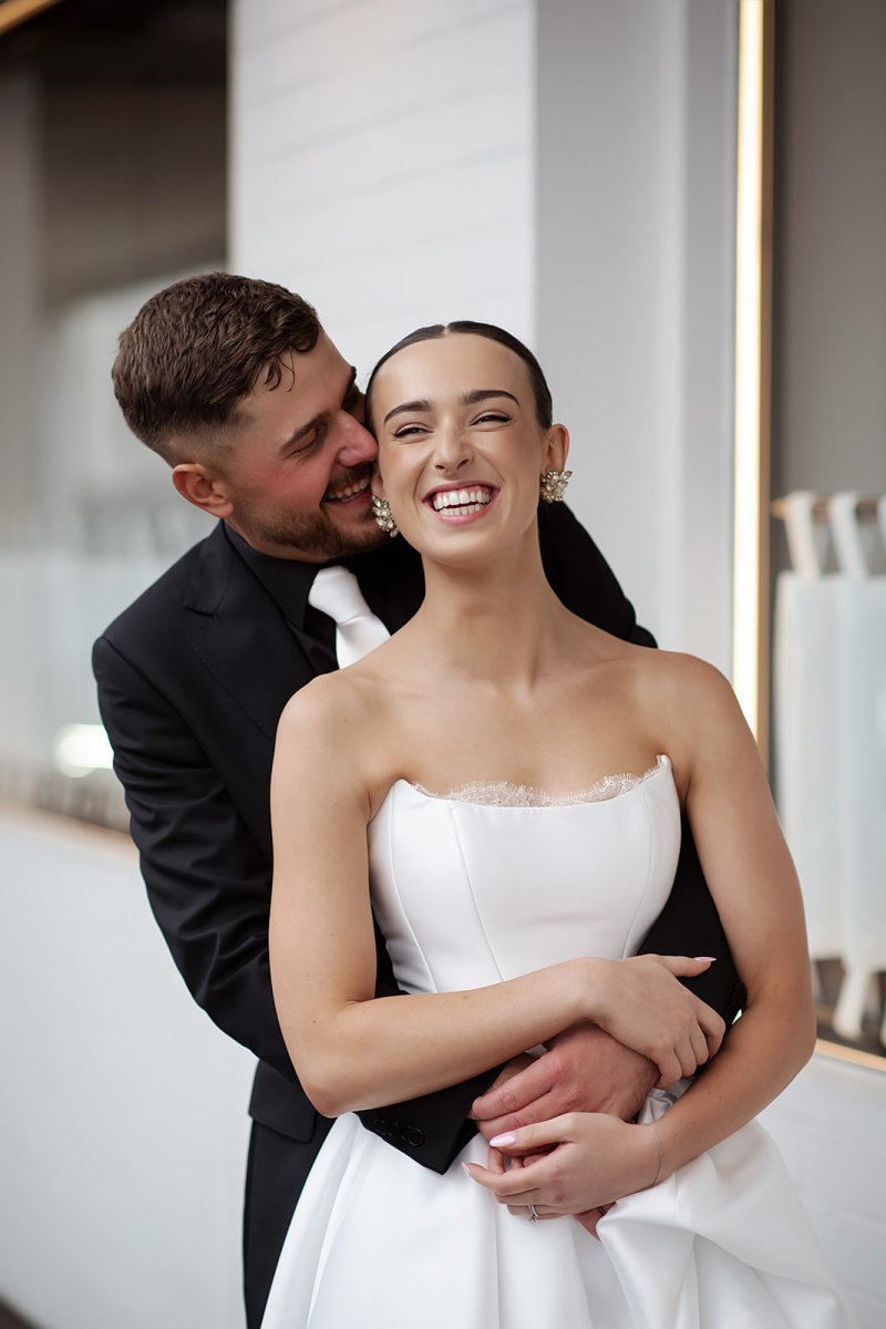 Real Bride wearing a romantic wedding dress by KWH Bridal, Karen Willis Holmes. Wedding Dresses Australia, Wedding dresses Sydney, Wedding Dresses Melbourne, Wedding dresses Brisbane