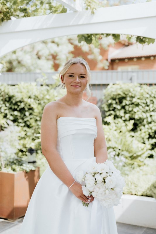 Real Bride wearing a romantic wedding dress by KWH Bridal, Karen Willis Holmes. Wedding Dresses Australia, Wedding dresses Sydney, Wedding Dresses Melbourne, Wedding dresses Brisbane