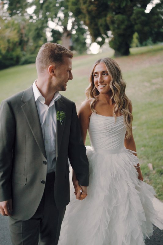 Real Bride wearing a romantic wedding dress by KWH Bridal, Karen Willis Holmes. Wedding Dresses Australia, Wedding dresses Sydney, Wedding Dresses Melbourne, Wedding dresses Brisbane