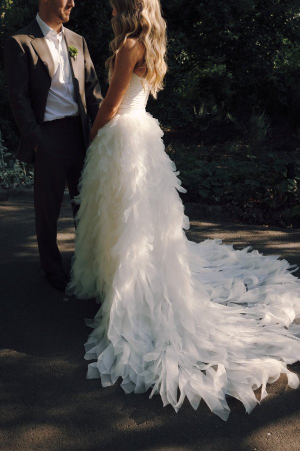 Real Bride wearing a romantic wedding dress by KWH Bridal, Karen Willis Holmes. Wedding Dresses Australia, Wedding dresses Sydney, Wedding Dresses Melbourne, Wedding dresses Brisbane