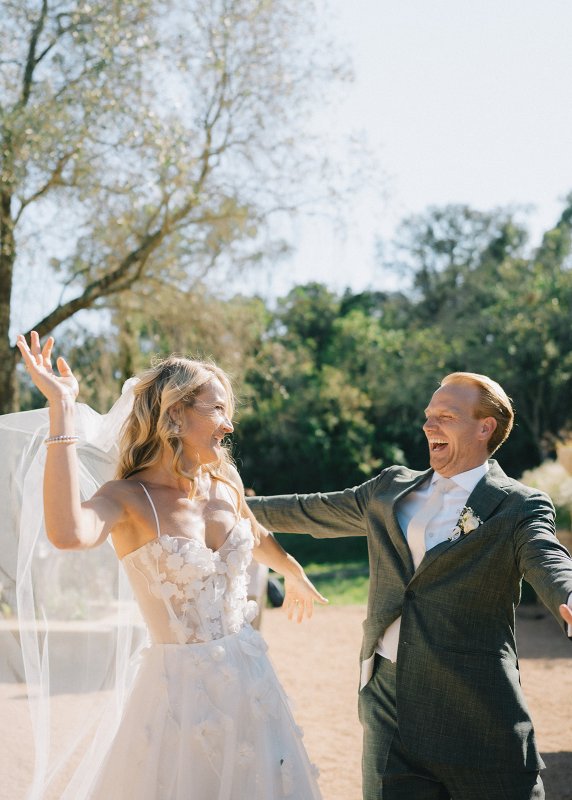 Real Bride wearing a romantic wedding dress by KWH Bridal, Karen Willis Holmes. Wedding Dresses Australia, Wedding dresses Sydney, Wedding Dresses Melbourne, Wedding dresses Brisbane