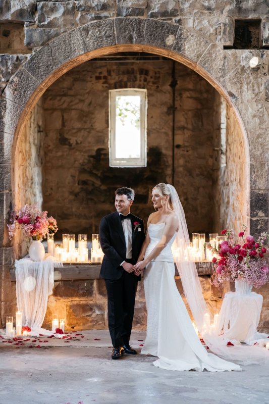 Real Bride wearing a romantic wedding dress by KWH Bridal, Karen Willis Holmes. Wedding Dresses Australia, Wedding dresses Sydney, Wedding Dresses Melbourne, Wedding dresses Brisbane