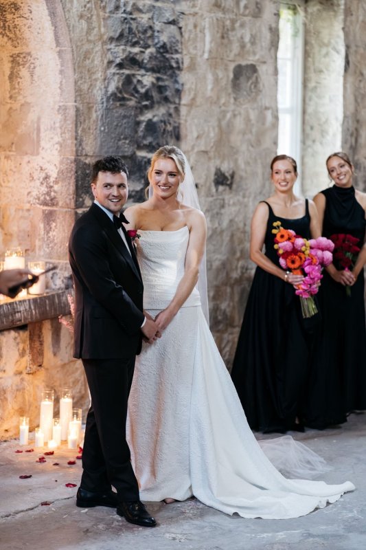 Real Bride wearing a romantic wedding dress by KWH Bridal, Karen Willis Holmes. Wedding Dresses Australia, Wedding dresses Sydney, Wedding Dresses Melbourne, Wedding dresses Brisbane