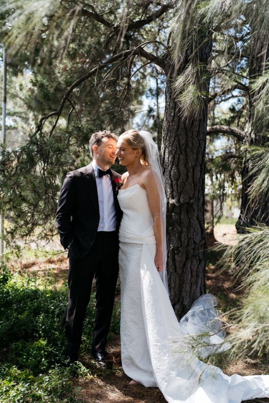 Real Bride wearing a romantic wedding dress by KWH Bridal, Karen Willis Holmes. Wedding Dresses Australia, Wedding dresses Sydney, Wedding Dresses Melbourne, Wedding dresses Brisbane