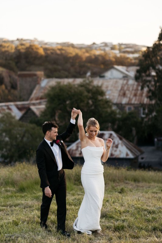 Real Bride wearing a romantic wedding dress by KWH Bridal, Karen Willis Holmes. Wedding Dresses Australia, Wedding dresses Sydney, Wedding Dresses Melbourne, Wedding dresses Brisbane