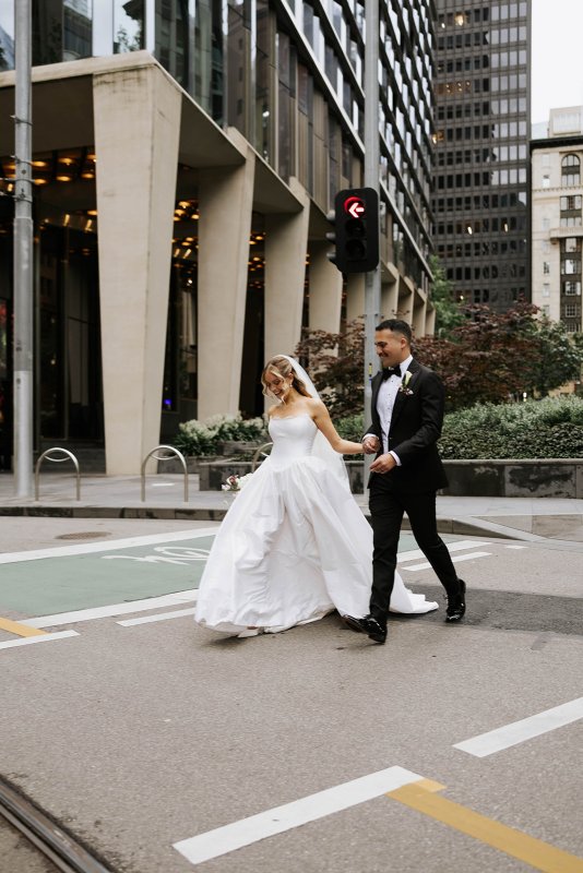 Real Bride wearing a romantic wedding dress by KWH Bridal, Karen Willis Holmes. Wedding Dresses Australia, Wedding dresses Sydney, Wedding Dresses Melbourne, Wedding dresses Brisbane