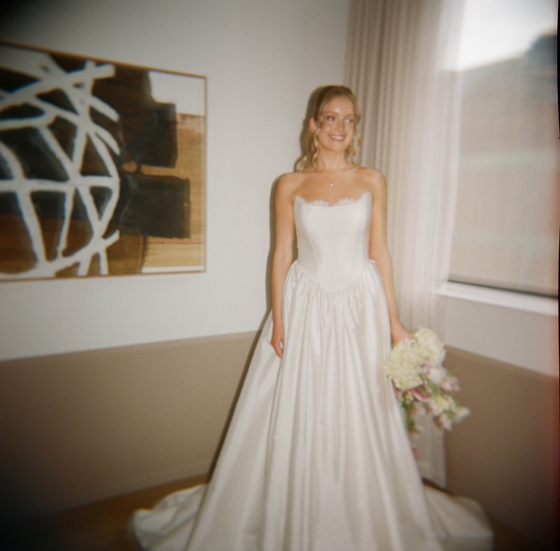Real Bride wearing a romantic wedding dress by KWH Bridal, Karen Willis Holmes. Wedding Dresses Australia, Wedding dresses Sydney, Wedding Dresses Melbourne, Wedding dresses Brisbane