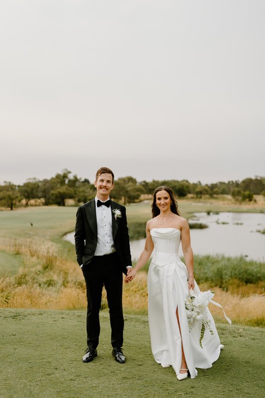 Real Bride wearing a romantic wedding dress by KWH Bridal, Karen Willis Holmes. Wedding Dresses Australia, Wedding dresses Sydney, Wedding Dresses Melbourne, Wedding dresses Brisbane