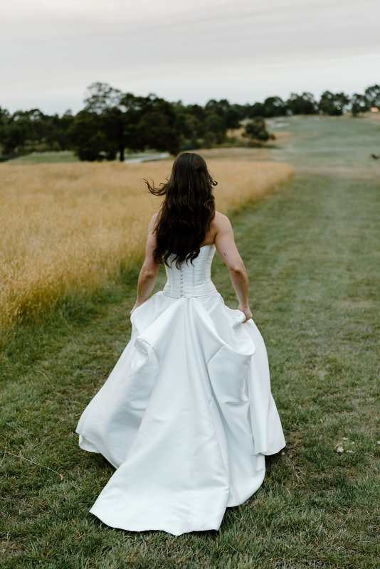 Real Bride wearing a romantic wedding dress by KWH Bridal, Karen Willis Holmes. Wedding Dresses Australia, Wedding dresses Sydney, Wedding Dresses Melbourne, Wedding dresses Brisbane