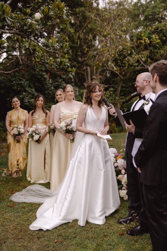 Real Bride wearing a romantic wedding dress by KWH Bridal, Karen Willis Holmes. Wedding Dresses Australia, Wedding dresses Sydney, Wedding Dresses Melbourne, Wedding dresses Brisbane