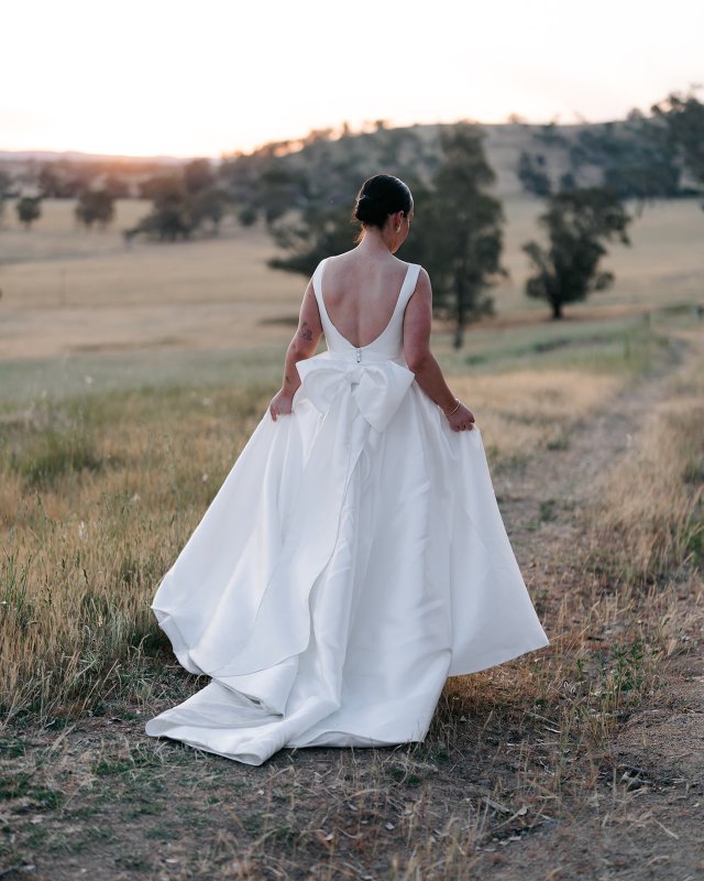 Real Bride wearing a romantic wedding dress by KWH Bridal, Karen Willis Holmes. Wedding Dresses Australia, Wedding dresses Sydney, Wedding Dresses Melbourne, Wedding dresses Brisbane