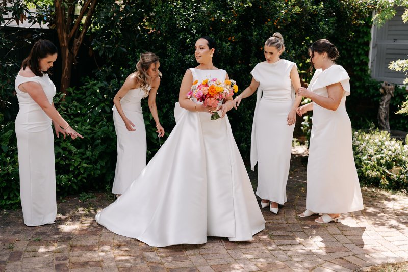 Real Bride wearing a romantic wedding dress by KWH Bridal, Karen Willis Holmes. Wedding Dresses Australia, Wedding dresses Sydney, Wedding Dresses Melbourne, Wedding dresses Brisbane