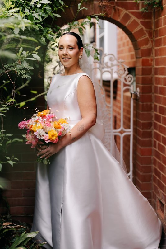 Real Bride wearing a romantic wedding dress by KWH Bridal, Karen Willis Holmes. Wedding Dresses Australia, Wedding dresses Sydney, Wedding Dresses Melbourne, Wedding dresses Brisbane