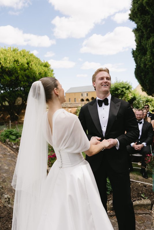 Real Bride wearing a romantic wedding dress by KWH Bridal, Karen Willis Holmes. Wedding Dresses Australia, Wedding dresses Sydney, Wedding Dresses Melbourne, Wedding dresses Brisbane