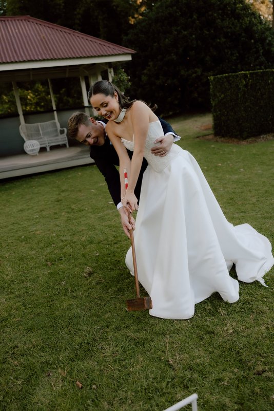 Real Bride wearing a romantic wedding dress by KWH Bridal, Karen Willis Holmes. Wedding Dresses Australia, Wedding dresses Sydney, Wedding Dresses Melbourne, Wedding dresses Brisbane