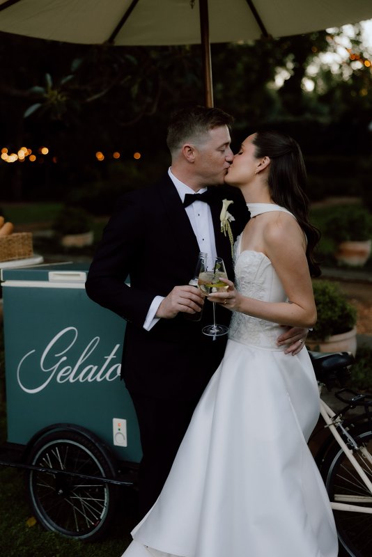 Real Bride wearing a romantic wedding dress by KWH Bridal, Karen Willis Holmes. Wedding Dresses Australia, Wedding dresses Sydney, Wedding Dresses Melbourne, Wedding dresses Brisbane