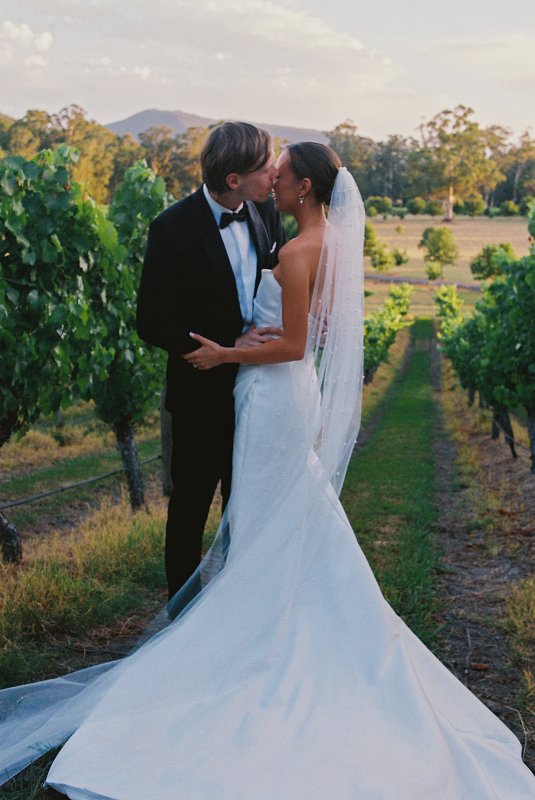 Real Bride wearing a romantic wedding dress by KWH Bridal, Karen Willis Holmes. Wedding Dresses Australia, Wedding dresses Sydney, Wedding Dresses Melbourne, Wedding dresses Brisbane